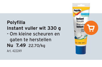 GAMMA Polyfilla Instant vuller wit 330g aanbieding