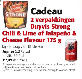 Colruyt Duyvis Strong Chili & Lime of Jalapeño & Cheese Flavour 175g aanbieding