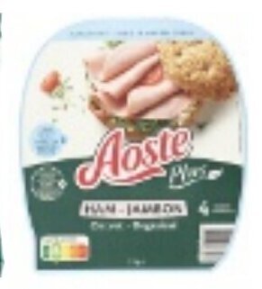 Colruyt Aoste Plus Ham Ontvet 4 Sneetjes 120g aanbieding