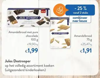 OKay Jules Destrooper Amandelbrood met pure chocolade 100g, Amandelbrood 75g aanbieding