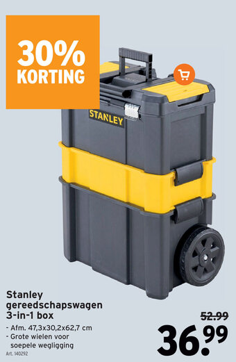 GAMMA Stanley gereedschapswagen 3-in-1 box aanbieding