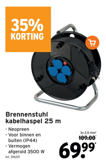 GAMMA Brennenstuhl kabelhaspel 25m aanbieding