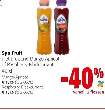 Colruyt Spa Fruit Niet-Bruisend Mango-Apricot of Raspberry+Blackcurrant aanbieding