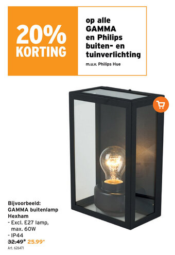 GAMMA Gamma buitenlamp Hexham aanbieding