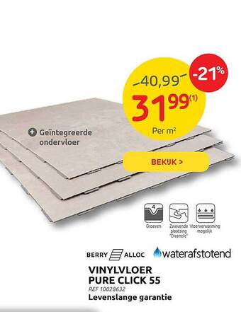 Brico Berry alloc vinylvloer pure click 55 aanbieding