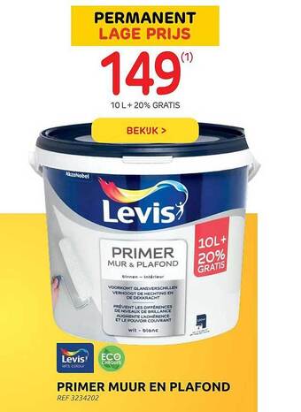 Brico Levis primer muur en plafond aanbieding