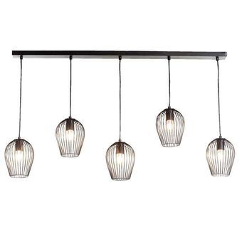 Leen Bakker Hanglamp lagos - mat zwart - 5 lampen aanbieding