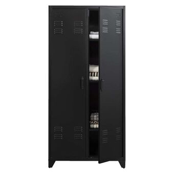 Leen Bakker Kleerkast mick 2-deurs - antracietkleur - 180x85x50 cm aanbieding