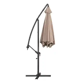 Leen Bakker Le sud zweefparasol brava - taupe - ø300 cm aanbieding