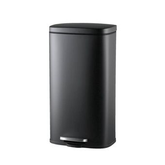 Leen Bakker Pedaalemmer paco - zwart metaal - 30 liter - 63,5 cm aanbieding