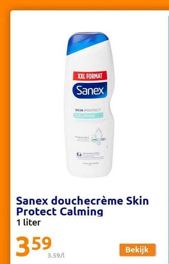 Action Sanex douchecrème skin protect calming aanbieding