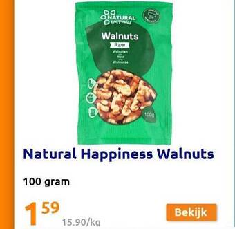 Action Natural happiness walnuts aanbieding