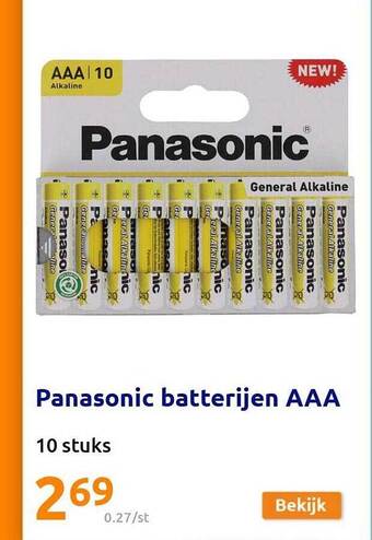 Action Panasonic batterijen aaa aanbieding