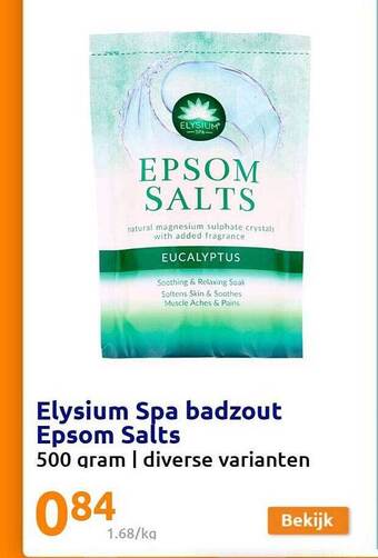 Action Elysium spa badzout epsom salts aanbieding