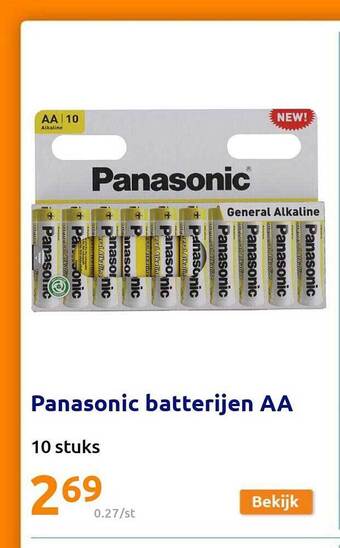 Action Panasonic batterijen aa aanbieding