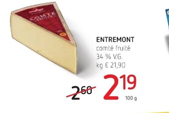 Spar Colruyt Entremont Comte Fruite 34% V.G. 100g aanbieding