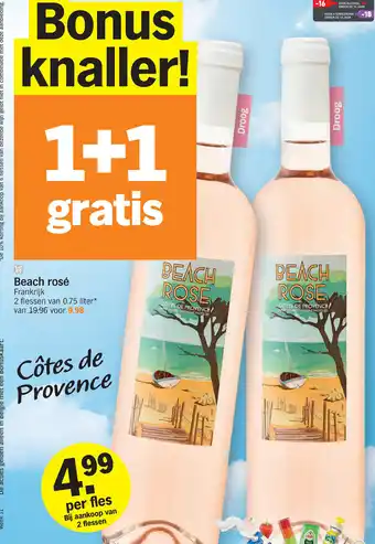 Albert Heijn Beach Rose Frankrijk 2 Flessen van 0.75 Liter aanbieding