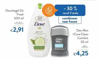 Douchegel Go Fresh 500ml, Deo Men +Care Clean Comfort 50ml