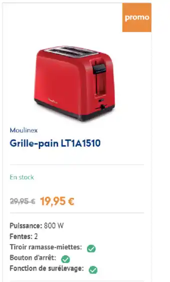 Krëfel Moulinex Grille-pain LT1A1510 aanbieding