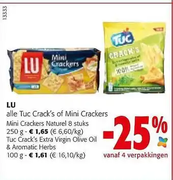 Colruyt Lu alle tuc crack's of mini crackers aanbieding