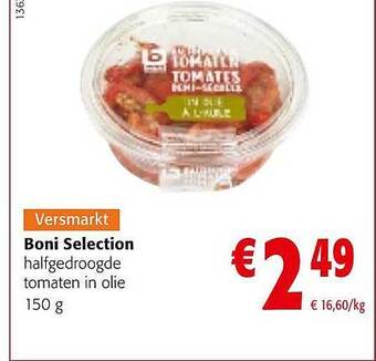 Colruyt Boni selection halfgedroogde tomaten in olie aanbieding