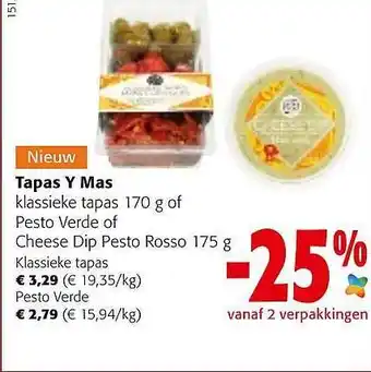 Colruyt Tapas y mas klassieke tapas of pesto verde off cheese dip pesto rosso aanbieding