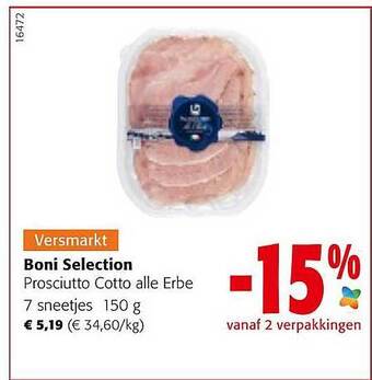 Boni selection prosciutto cotto alle erbe