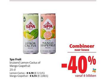 Spa fruit bruisend lemon-cactus of mango-grapefruit