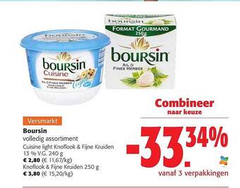 Colruyt Boursin volledig assortiment aanbieding