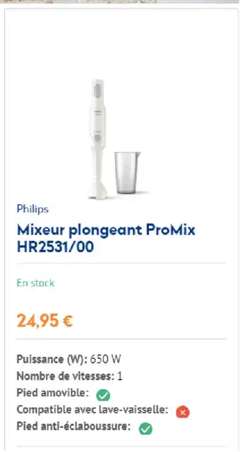 Krëfel Philips Mixeur plongeant ProMix HR2531/00 aanbieding