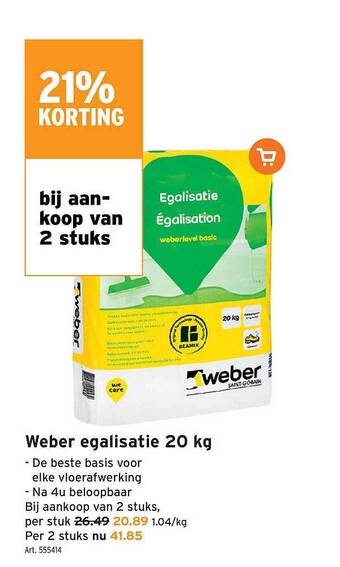 GAMMA Weber egalisatie 20 kg aanbieding