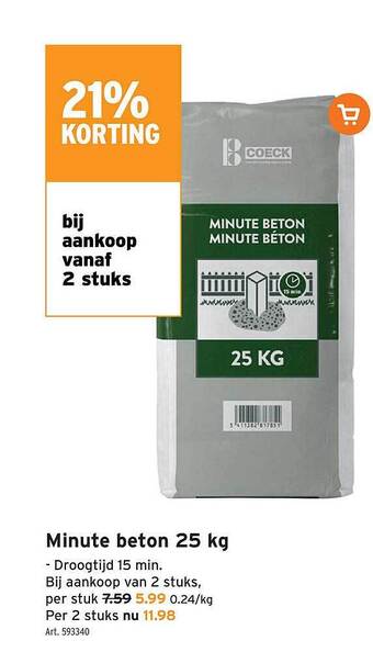 GAMMA Minute beton 25 kg aanbieding