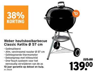 GAMMA Weber houtskoolbarbecue classic kettle ø 57 cm aanbieding