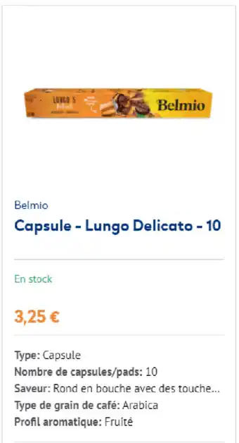 Belmio Capsule - Lungo Delicato -10