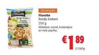 Colruyt Florette bordje krokant aanbieding