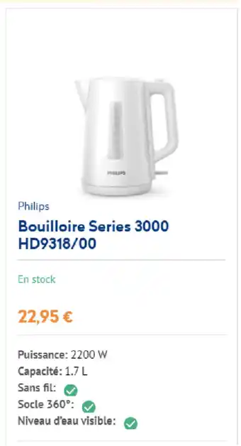 Krëfel Philips Bouilloire Series 3000 HD9318/00 aanbieding