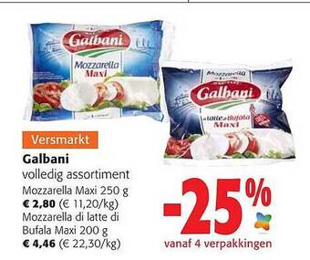 Colruyt Galbani volledig assortiment aanbieding