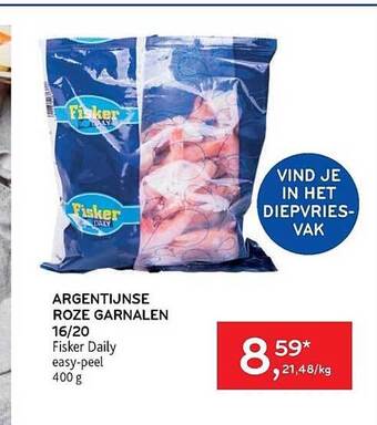 Alvo Argentijnse roze garnalen 16-20 fisker daily aanbieding