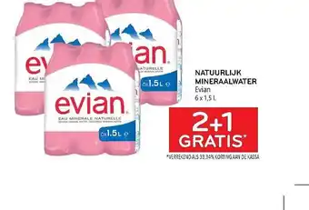 Alvo Natuurlijk mineraalwater evian 2+1 gratis aanbieding