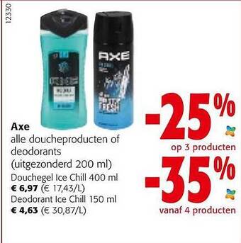 Colruyt Axe alle doucheproducten of deodorants aanbieding
