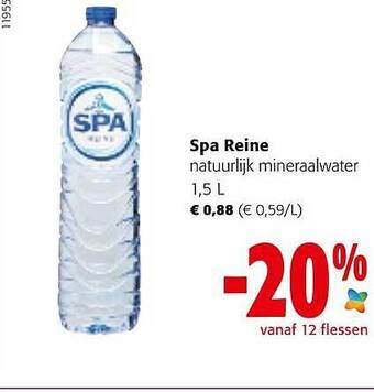 Colruyt Spa reine natuurlijk mineraalwater aanbieding