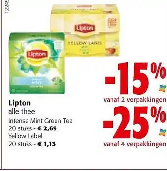 Colruyt Lipton alle thee aanbieding