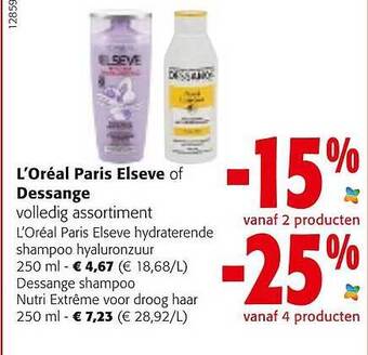 Colruyt L'oréal paris elseve of dessange aanbieding