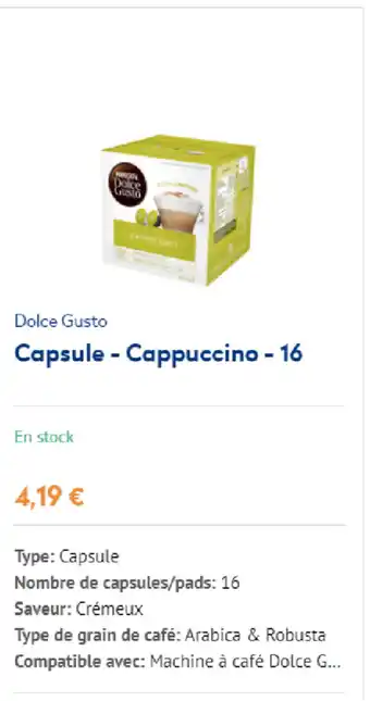 Krëfel Dolce Gusto Capsule - Cappuccino - 16 aanbieding
