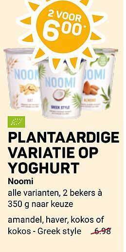 Ekoplaza Plantaardige variatie op yoghurt noomi aanbieding
