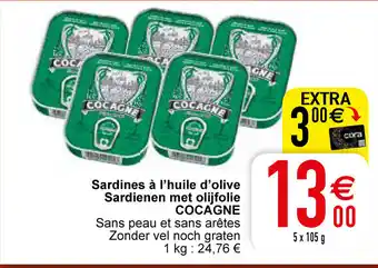 Cora Sardines a l'huile d'olive sardienen met olijfolie cocagne 5 x 105g aanbieding