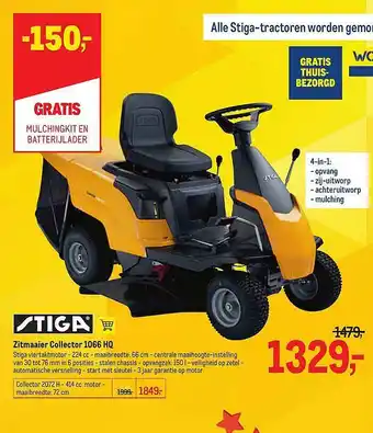 Makro Stiga Zitmaaier Collector 1066 Hq aanbieding