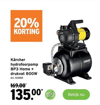 GAMMA Kärcher hydrofoorpomp bp3 home + drukvat 800w aanbieding