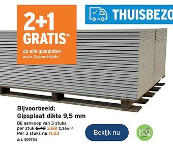 GAMMA Gipsplaat dikte 9.5 mm aanbieding