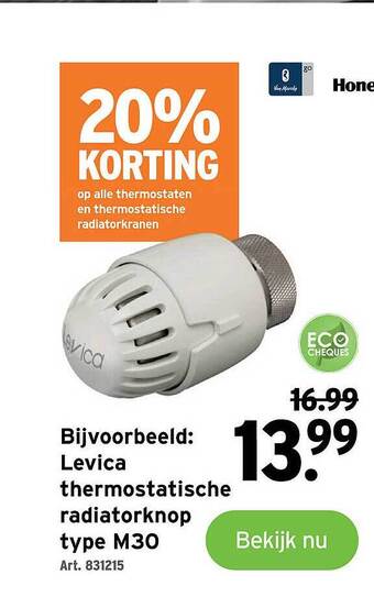 GAMMA Levica thermostatische radiatorknop type m30 aanbieding